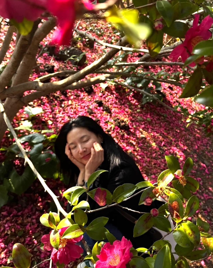 동백꽃 속 55세 나이 잊은 꽃 이영애