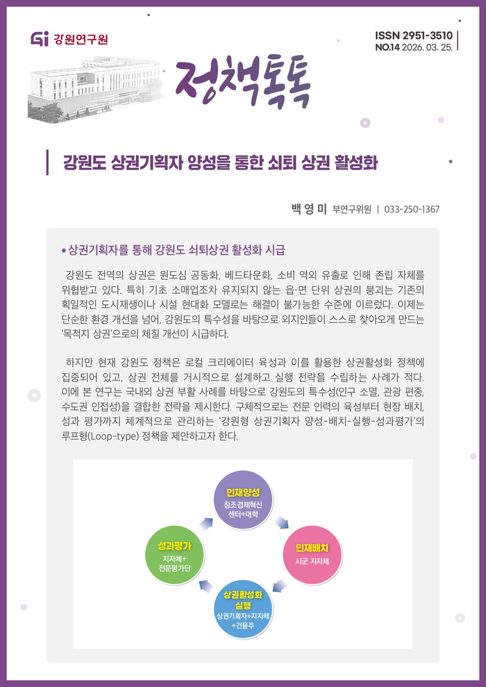 [강원연구원]강원도 상권기획자 양성을 통한 쇠퇴 상권 활성화