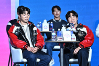 [포토]질문에 답하는 LG 박해민과 임찬규