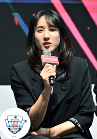 [포토]포스트시즌 각오 밝히는 우리은행 김단비