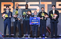 [포토] 이정현-마레이-워니-알바노-안영준, 베스트5 수상