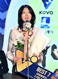 [포토]베스트7 미들 블로커에 선정된 현대건설 양효진