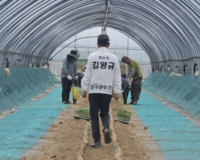 김왕규 무소속 양구군수 예비후보, 국토정중앙면 수박 농가 방문