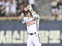 [포토] 박찬호, 6회 만루에 터진 싹쓸이 2루타