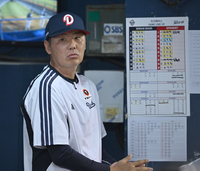 [포토] 김원형 감독 ‘경기가 풀리네’