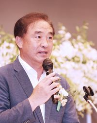 [포토] 해남체육회 이길운 회장, 제17대 한국대학육상연맹 송연식 회장 취임 축사