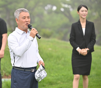 [포토] 자선골프대회 인사말하는 김상혁 회장