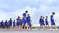 [포토]먹구름 낀 훈련장으로 나서는 축구대표팀