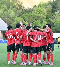 [포토]이동경의 결승골로 마지막 평가전 승리하는 한국