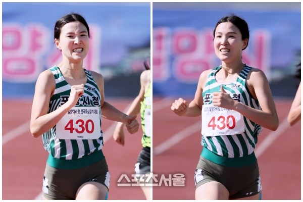 ‘피투성이 투혼’ 박해진, 밀양아리랑 여자 800m 우승...왼쪽 무릎엔 핏자국 선명