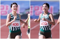 ‘피투성이 투혼’ 박해진, 밀양아리랑 여자 800m 우승...왼쪽 무릎엔 핏자국 선명