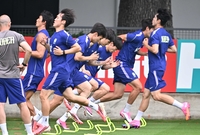 [포토]강도 높여가며 훈련하는 축구대표팀