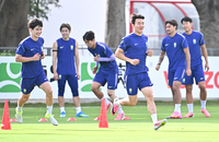 [포토]밝은 분위기 넘치는 축구 대표팀