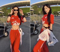 에이핑크 오하영, 멕시코 현지서 대표팀 응원...군살 없는 ‘개미허리’ 과시
