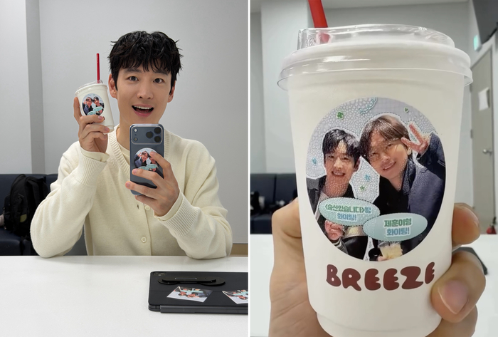 이제훈, 이동휘의 커피차 응원에 “덕분에 에너지 충전”…끈끈한 동료애
