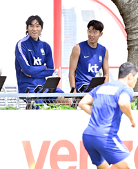 [포토]회복 훈련하는 김승규와 손흥민