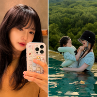 ‘안성현♥’ 성유리, 수영장서 딸 꼭 안고 활짝…원조 요정 미모 여전