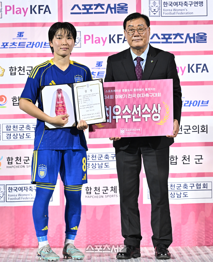 [포토] 현대고(여) 장예윤, 여왕기 최우수선수상 수상