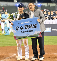 [포토] 문현빈, 우수 타자상 수상