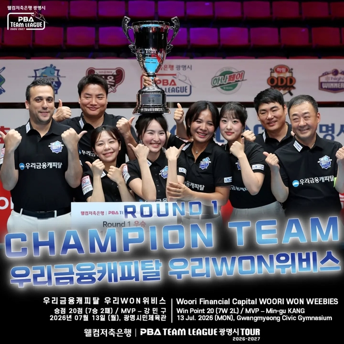 ‘원 팀 이끈’ 엄상필·‘승률 80%’ MVP 강민구에 복덩이 신입 3총사까지…우리금융캐피탈, 팀리그 1R 역전 우승 드라마 [SS현장]