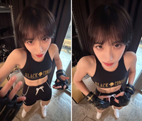 “까불면 혼난다”…치어리더 하지원, 쩍쩍 갈라진 식스팩 복근 공개