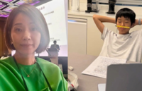 “놀기 전에 숙제부터”…허양임, 13살 아들 승재와 병원 휴게실서 ‘폭풍 숙제’