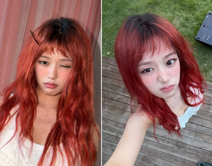 안유진 맞아? 강렬한 빨간 머리로 파격 변신