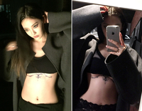 ‘언더붑 타투’ 깜짝 공개한 닝닝, 퇴폐미 넘치는 카리스마