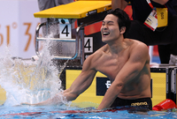 [속보] 김영범이 해냈다! 아시안게임 수영 남자 자유형 50ｍ 금메달