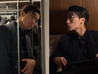 에이티즈 최산, 올블랙 수트+안경으로 뽐낸 ‘치명적 댄디美’