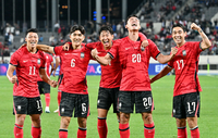 [포토]오세훈의 골을 축하하는 대표팀
