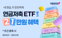키움증권, 연금저축 ETF 투자 이벤트…최대 21만원 상품권