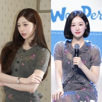 “12살 차이 맞아?” 장원영·김지원, 같은 슈슈통 원피스 입었다…색다른 매력