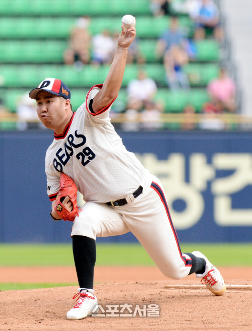 [SS포토] 두산 유희관, LG 상대로 시즌 15승 청신호?