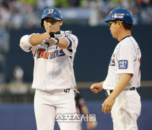 [SS포토] NC 나성범, kt전 불방망이 휘두르고 세리모니!