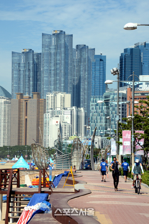 마천루가 즐비한 해운대 거리