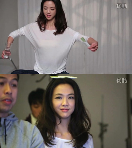 탕웨이, 속 비치는 시스루 입고 볼륨 몸매 '아찔'…청순미는 '덤'