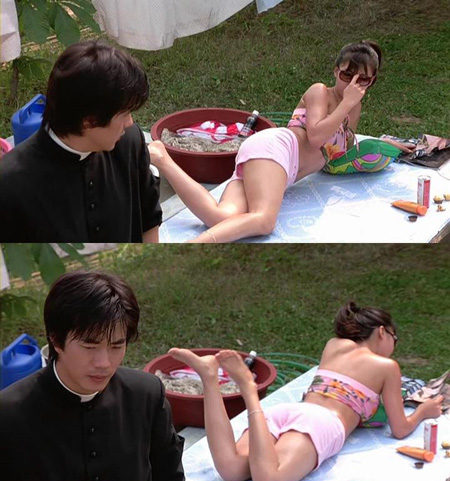 하지원, 영화 속 비키니만 입고 뽐낸 매끈 몸매…'시선 싹쓸이'