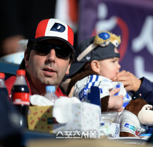 [SS포토] 리퍼트 주한 미국대사 \'두산 우승 보러 왔어요\'