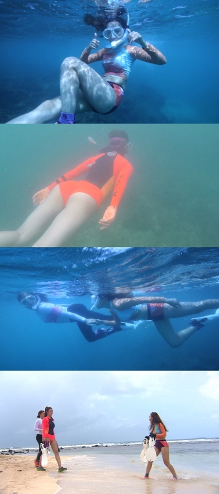 [영상] 정글의 법칙 유승옥-김희정, 노출 심한 래쉬가드에 눈살