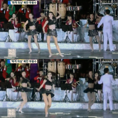 김정은, 北 무용수 배꼽티에 속바지 노출까지? 역대급 공연에 '깜짝'