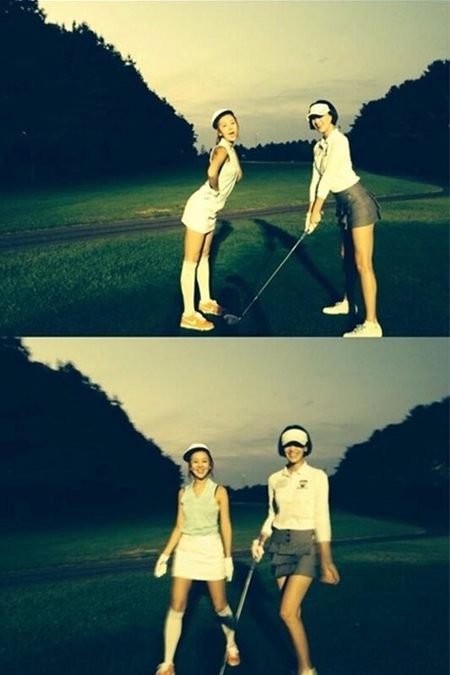 정가은, 백보람과 필드 위 뽐낸 몸매 '매끈 각선미 甲'