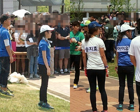 송지효, 직찍 속 옆에 선 아이유에 '초딩 몸매 굴욕 선사'