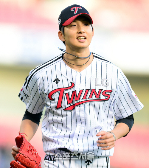 [SS포토] LG 이준형, 호투에 해맑은 웃음