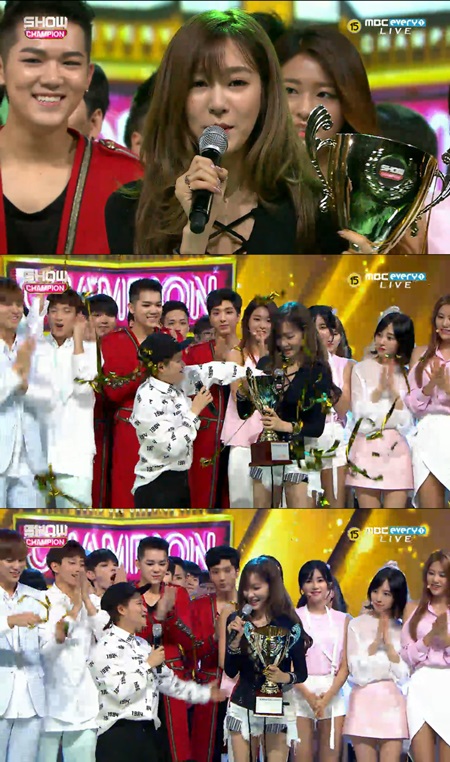 '쇼챔피언' 티파니, 트와이스·악뮤 제치고 1위 등극 "감사하다"