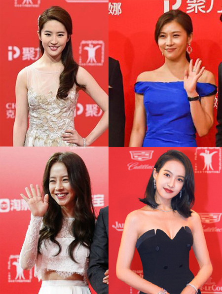 [SS스타일] 하지원부터 유역비까지…'상하이국제영화제' 빛낸 韓-中여배우