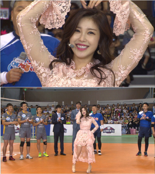 "핑크 시스루 전효성의 특급 응원" '예체능' 배구단 첫승 응원