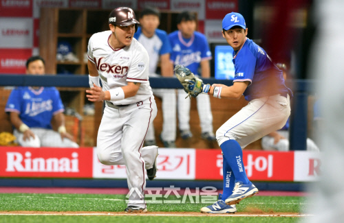박동원 \'벌써 태그한겨?\'[SS포토]