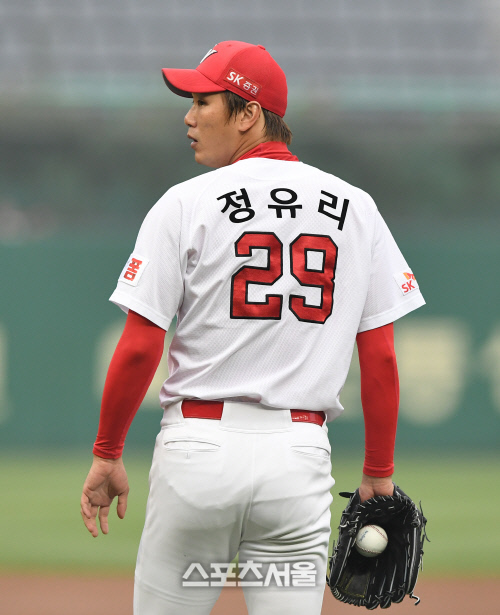 [SS포토] SK 김광현이 정유리의 이름으로 등판한 까닭은?