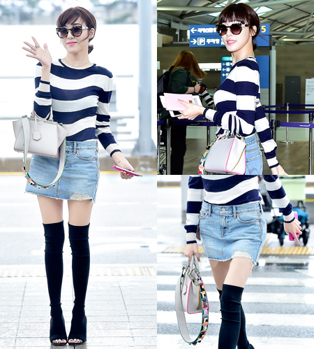 [SS스타일] "아이돌 느낌 물씬" 티파니, 러블리한 공항패션 